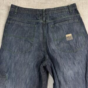 Vintage Marithe Francois Girbaud Mens Baggy Jeans Blue Green Stitch 38M  (38x31)